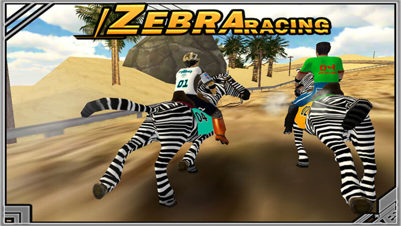 Zebra Racing Game - Animal Games - Horse Games